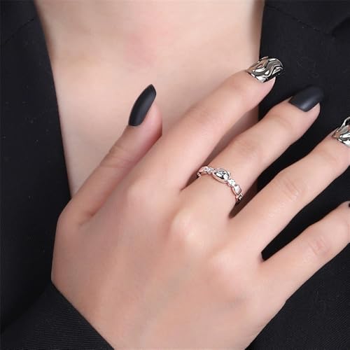 Cute Little Cat Statement Rings for Women S925 Sterling Silver Dainty Adjustable Promise Animal Paw Print Kitty Open Finger Stackable Ring Comfort Fit Band Wedding Delicate Jewelry for Pet Lovers3