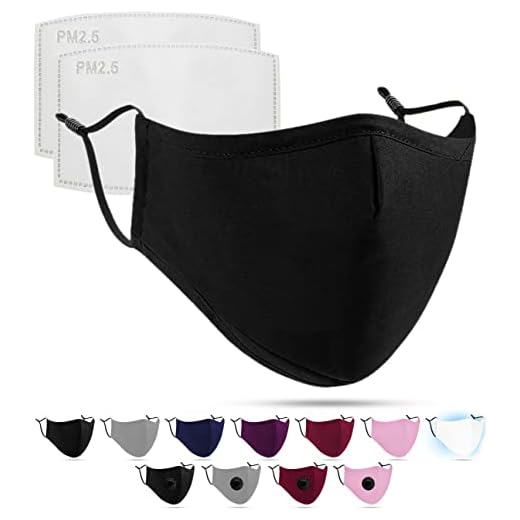 Luftty Masque avec filtre et boucles d'oreilles réglables | Masque communautaire noir | Protège-dents lavable | Masque en tissu de qualité supérieure