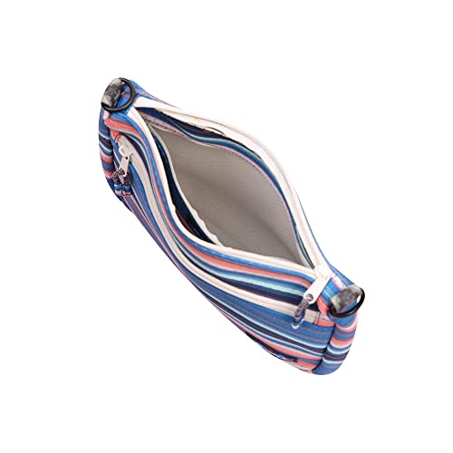 KAVU Pearrygin Pouch Cross Body Bag Mesh Zip Purse - Reef Stripe3