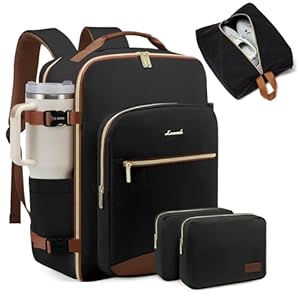 LOVEVOOK Mochila de viaje de mano, 1 negro-marrón, Mochilas de viaje