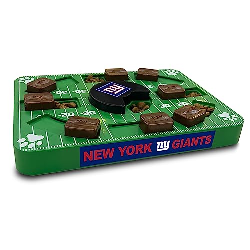 Image of Pets First NFL New York Giants Puzzle Toy for Dogs, Slow Feeder Board for Pets, Interactive Doggie Treat Toy