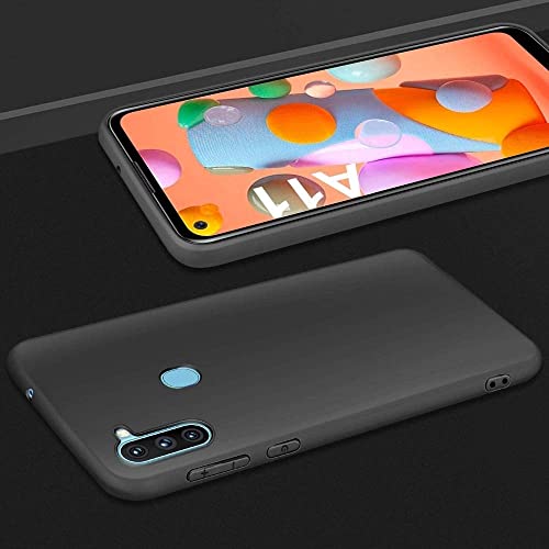 Image of Mobile Back Cover Case for Samsung Galaxy M11 Sm-M115F /Dsn | Samsung M11 (Silicone Case|CameraProtection|Black SC1510)