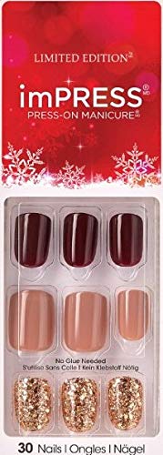 Kiss Impress Press-on Manicure One-Step Gel Nails - Carols Play (Pack of 1)