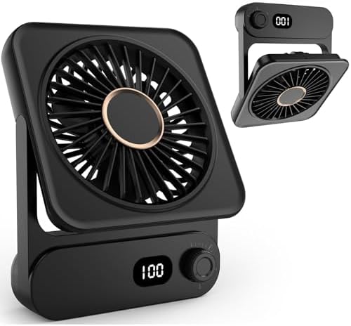 Magnetic Cruise Desk Mini Fan, 4000mAh Ultra-Slim Travel Fan Rech...