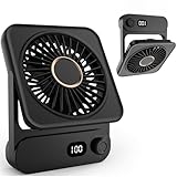 Magnetic Cruise Desk Mini Fan, 4000mAh Ultra-Slim Travel Fan Rechargeable, 0-100 Speeds, 270° Adjustable Portable Fan for Ship Cabin, Bedroom Sleeping, Camping, Travel & Cruise Essentials 2026, Black
