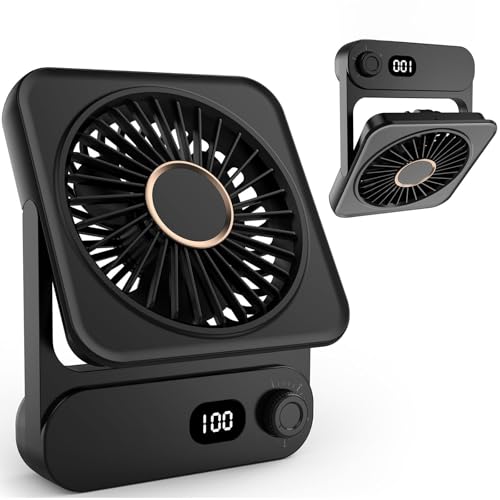Magnetic Cruise Desk Mini Fan, 4000mAh Ultra-Slim Travel Fan Rechargeable, 0-100 Speeds, 270° Adjustable Portable Fan for Ship Cabin, Bedroom Sleeping, Camping, Travel & Cruise Essentials 2026, Black