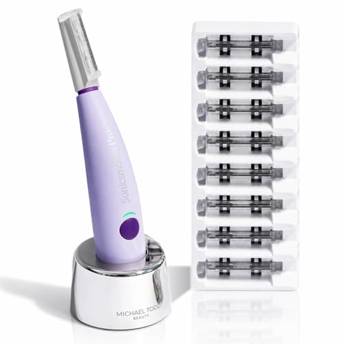Michael Todd Beauty Sonicsmooth Dermaplane Razor for Women Face + Eyebrow trimmer Dermaplaning...