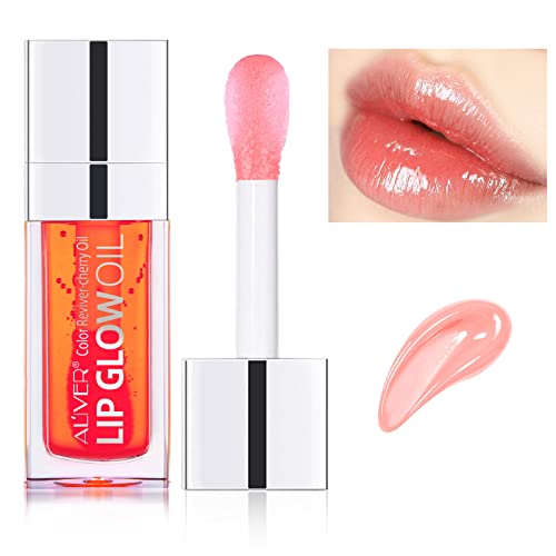 Hydrating Lip Oil Coral, Plumping Lip Gloss Makeup Tinted Lip Balm Transparent Toot Lip Oil, Helps Brighten Dark Lips, Long Lasting & Moisturizing Non-sticky Lip Glow Oil for Dry Lip Care 6ml (#02)