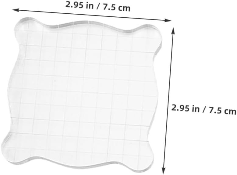 4pcs Acrylic Stamp Blocks with Grid Lines and Wavy Edges for Scrapbooking Crafts and Card Making