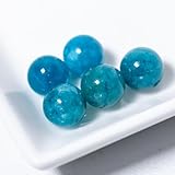 パールクリエイト AAA アパタイト 8mm 5粒 両穴 天然石 丸玉 ラウンドビーズ 天然宝石ビーズ パワーストーン