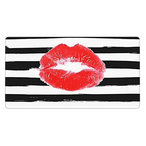 Grand tapis de souris de jeu antidérapant Red Lips Kiss tapis clavier extra large lavable