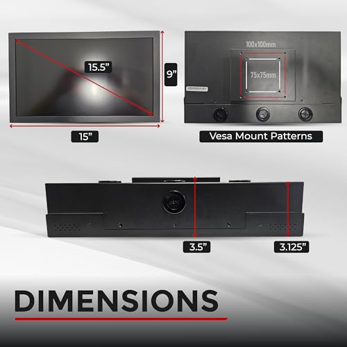Image of 15.5 inch POE Powered Monitor, POE Output Passthrough, 12V DC Outputs, 1080p, Built in Accessory Case