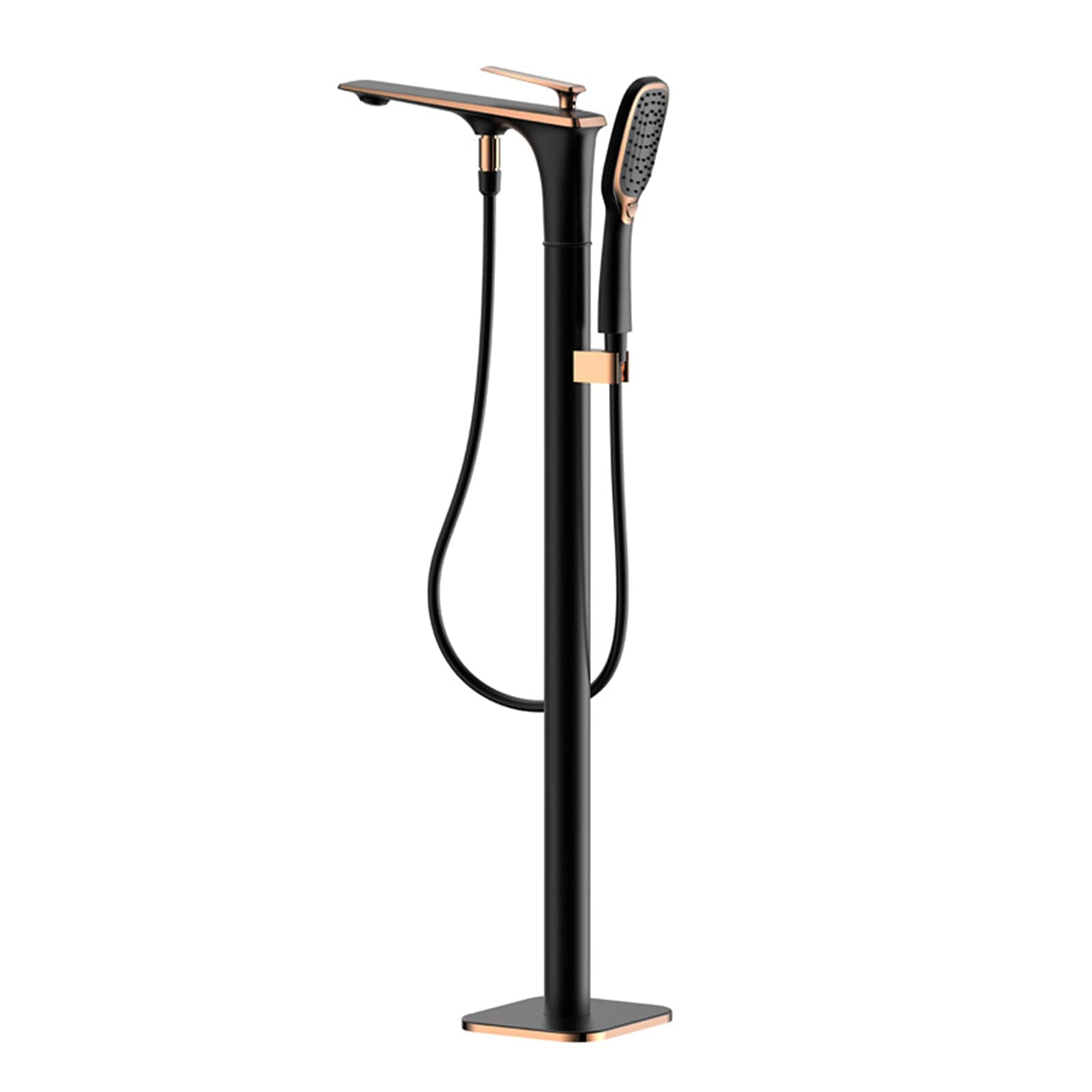Robinet de baignoire sur pied mitigeur eau chaude froide cuivre noir et or