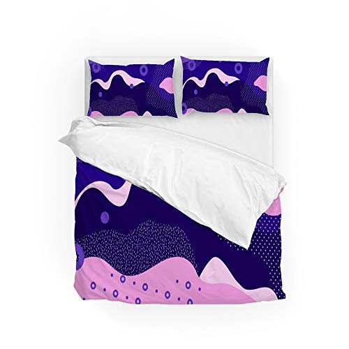 Parure de lit 100 % polyester de qualité supérieure avec housse Queen Size géométrique - 2