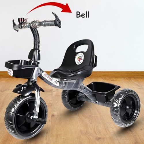 Image of Maanit Kids Tricycle with Rear & Front Basket | Comfortable Cushioned Seat with Safety Belt | Baby Trike for Boys & Girls Ages 2 to 4 Years | Sturdy & Safe Tricycle