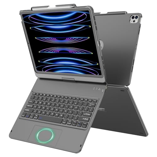 Étui avec clavier pour iPad Air 13 M3 M2 et Pro 12.9 GGH Touch rotation 360