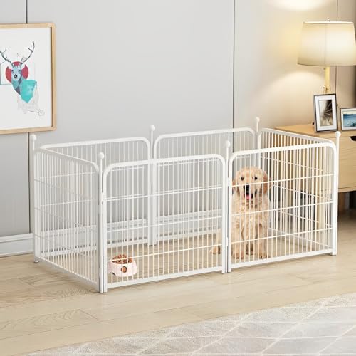 Recinto Per Cani Da Interno, Recinto Recinzione Per Cani Cuccioli Roditori Animali Rete Gabbia Di Ferro 6pz Recinto Per Cuccioli, Cani Di Piccola Taglia, Conigli ( Color : White , Size : 100*50*50CM )
