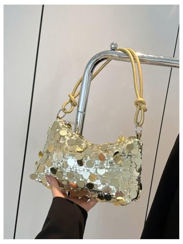 Floerns Women's Sparkly Sequin Shoulder Bag Top Handle Beaded Hobo Evening Handbag2