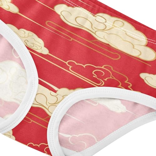 Girls' Sport Panties Comfort Underwear for Toddlers Red Cloud Pattern Backdrop4