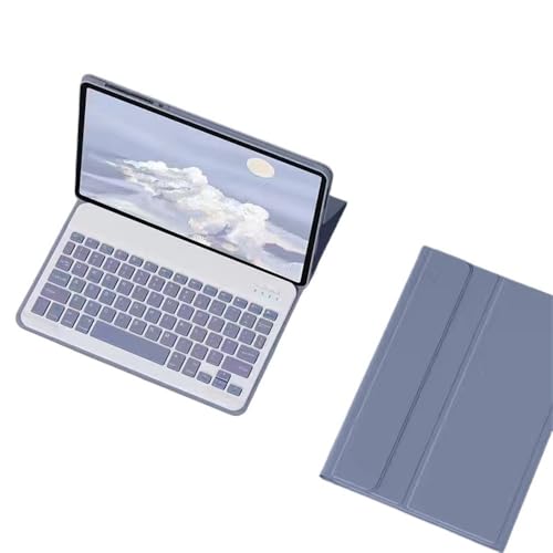Teclado QWERTY y ratón para Xiaomi 6S Pro funda de cuero YSJX morada integrada