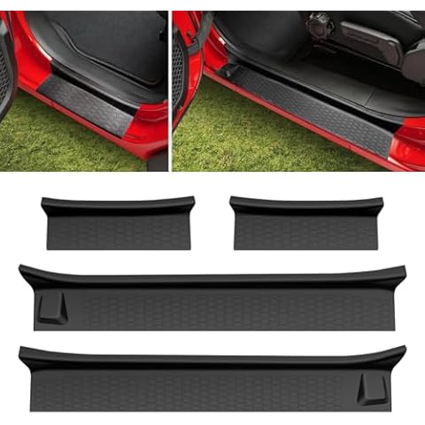 Utiiy Door Sill Guards Kit Fit for 2018-2024 Jeep Wrangler JL Unlimited, Door Sill Protector for 2020-2024 Jeep Gladiator, Entry Guard Protector for Wrangler JLU&Gladiator JT 4 Door Accessories Cover