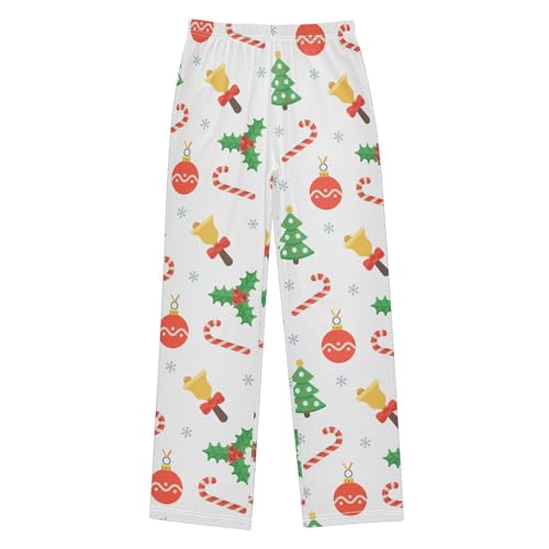 Boys' Pants Christmas Candy Canes Tree Long Bottoms Jogger Pants Elastic Waist Trousers with Pockets S-XL