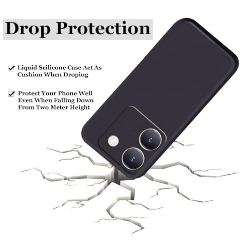 Image of A rtistque Back Cover Case for Vivo Y200 Pro 5G with Camera Protection | Shockproof TPU | Stylish Protective Design | Slim Fit | Ultra Matte | Vivo Y200 Pro 5G Back Cover - Black