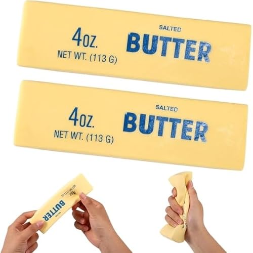 Giant Butter Squishy – Jumbo Squishy Butter Stick, Large & Mini Squeezy Butter Toy, 14oz Stress Relief Slow Rising Fun (2pcs)