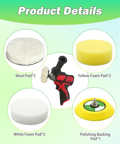 Image of Buffing Polishing Pads Fits for Milwaukee Electric Tools M12 Spot Polisher /Sander,Replace 49-36-2438(Not Included Polisher)