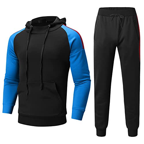 Generic Chándal de algodón para hombre, chándal, chándal, chándal, chándal, chándal con capucha, pantalones para correr, para correr, para correr, para correr, para caminar, fitness, chaqueta