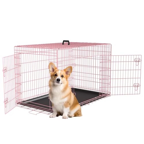 FDW 30 inch Dog Crate Dog Kennel Cage Double Door Folding
