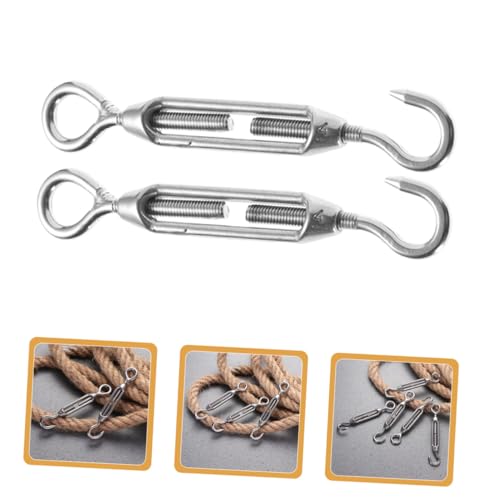 5 piezas Tensor ajustable para cable Alipis M5 de acero inoxidable 304 con gancho y ojo para tensión de cuerda pesada, instalación de cables y aplicaciones industriales miniatura 7