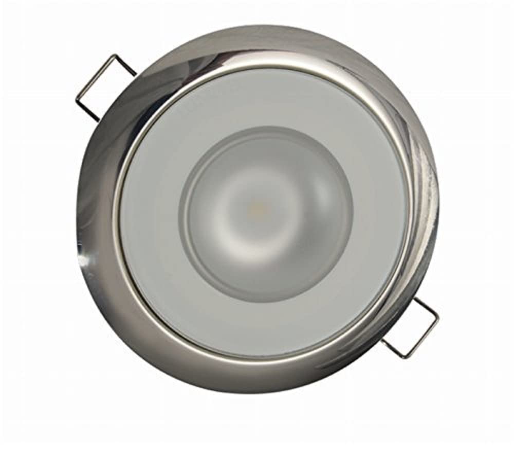 Lumitec Mirage LED Flush Mount Ceiling Down Light - Polished Stainless Steel - White Dimming, Red Non-Dimming, Blue Non-Dimming - IP67 Rated, Slim Profile, Ideal for Indoor/Outdoor, 113118, 380 Lumens