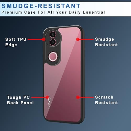 Image of CEDO Backcover for Vivo V50 / V50e / Vivo T4R / iQOO Z10R (5G) | Camera Protection Bump Shockproof Edge | Ultra Hybrid Transparent Acrylic Clear TPU+PC Hard Backcase Cover (Black)