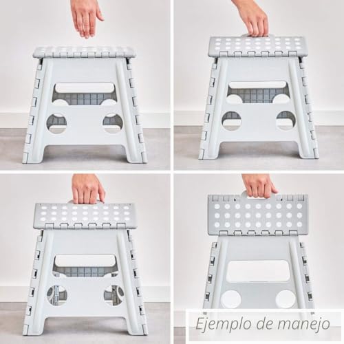 Miniatura 8 de Zeller Zeller 13037 Premium - Taburete Plegable Plástico, Soporta Hasta 150 Kg, 38,5 X 31,5 X 39 Cm, Tamaño Grande , Color Gris