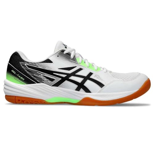 ASICS Tênis de quadra masculino Gel-Task 3 Indoor, Branco/preto, 40.5