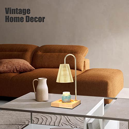 Luzdiosa Candle Warmer Lamp With 2 Bulbs Compatible With Jar Candles Vintage Electric Dimmable Candle Melter Top Melting For Scented Wax (Amber) #TOP6