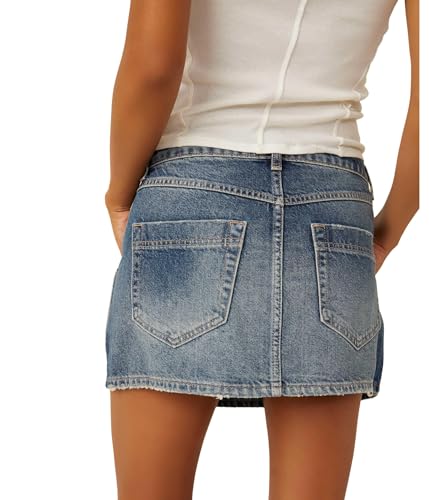 Free People Women's Wynne Denim Skirt, Cornflower2