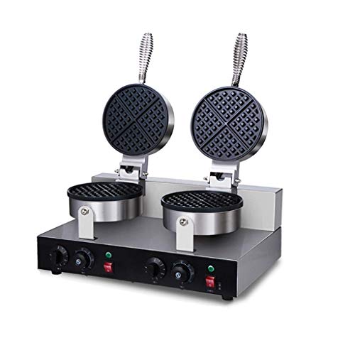 Double Commercial Waffle Maker Stainless Steel Deep Cooking Plates Non-Stick Plates Adjustable Temperature Control Electric Sandwich Toaster ice cream maker