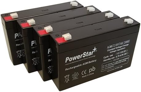 PowerStar 6 Volt 7ah Batteries Compatible with APC RBC34 Replacement Battery Cartridge #34