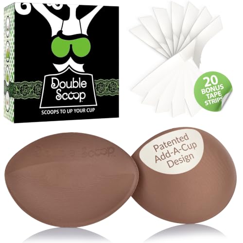 Image of Double Scoop Push Up Bra Inserts w /Bonus Sticky Tape Strips, Instant Breast Implants, Replacement Bra Pads, A /B, C, D