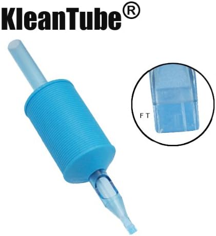 KleanTube® Premium Tattoo Disposable Grips with Clear Tubes Tips - 5 Flat 20 Pack