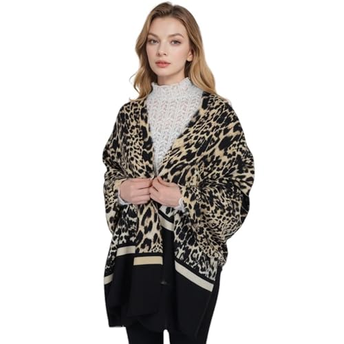Winter Leopard Scarf for Women - Soft Animal Warm Cashmere Feels Long Shawls Wrap4