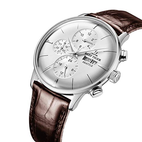 REEF TIGER Luxury Fashion Watches for Men Multifunction Mechanical Watch with Date Day RGA1699