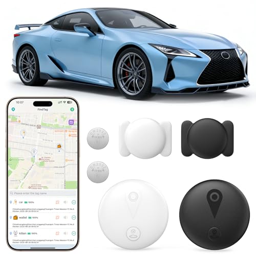 2 Pack GPS Tracker for Vehicles Work with Built-in APP (Compatible with iOS and Android) Mini Car Air Tracker Tag With Magnet Global Coverage Hidden Car Locator Device No Monthly Fee or Subscription