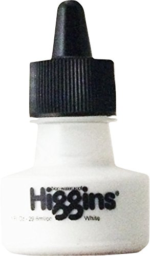 Higgins Pigmented Drawing Ink, White, 1 Oz Bottle (44113) by Higgins