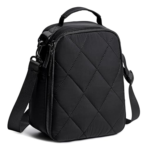 LOIDOU Small Lunch Box for Kids Girls Boys Insulated Lunch Bag Quilted Cute Lunchbox Lunch Bags with Shoulder Strap for Work Picnic Travel Office, Gift for Back to School