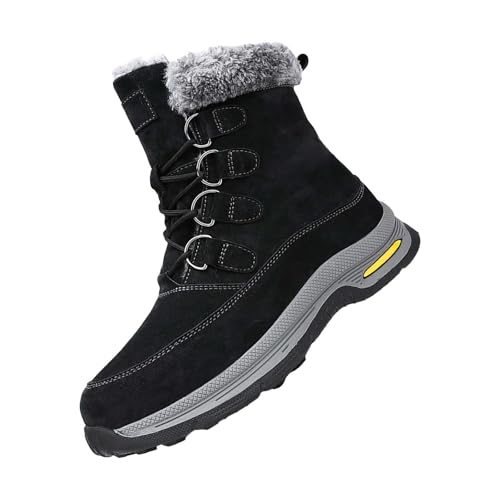 Bottes de neige pour hommes montantes en cuir souple pour l'hiver