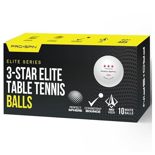 PRO SPIN Bolas de pingue-pongue – Bolas de tênis de mesa brancas de nível de competição premium 3 estrelas (10 ct) | 40+ ABS profissional | Esfera perfeita para rotação perfeita, precisão superior,