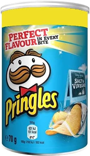 Pringles Salt and Vinegar Potato, Pack of 12 x 70 g